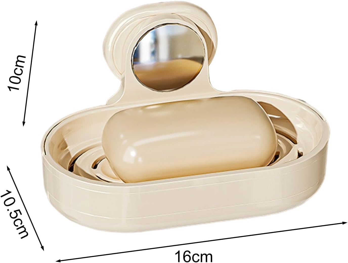 Loyliawa Wall Mount Soap Dish Double Layer Hollow Quick Drain Black