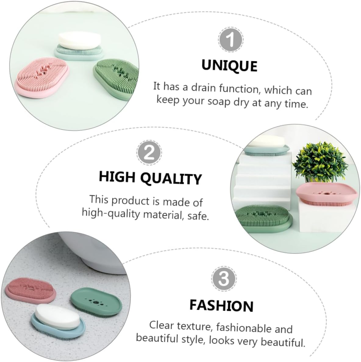 Perfect Furniture Essential Silicone Soap Holder with Drain