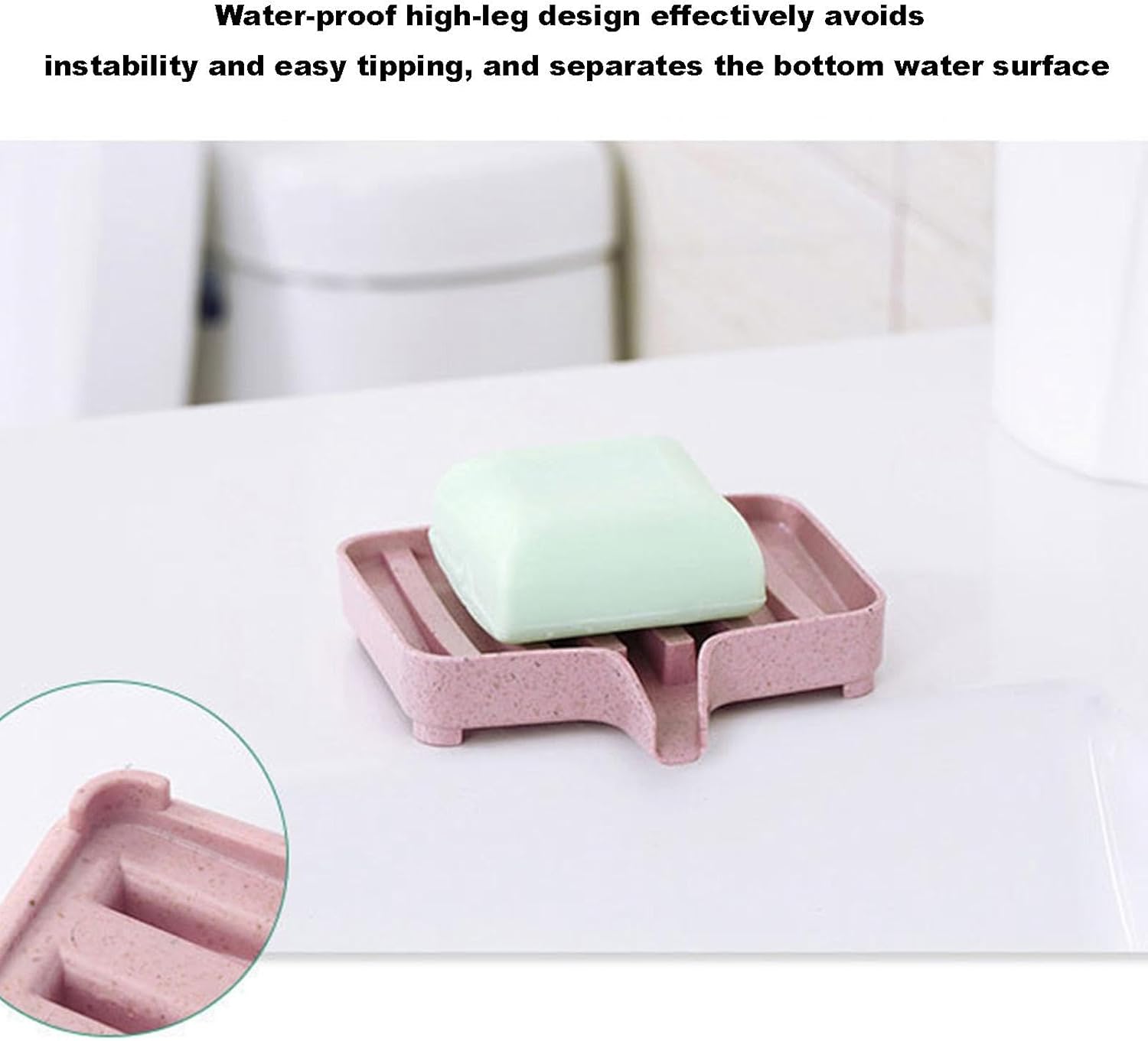 Self-Draining Soap Dish - Double Layer Pink