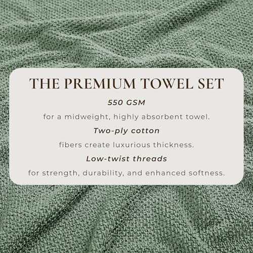 Great Bay Home Green Bath Towels 4 Pack
