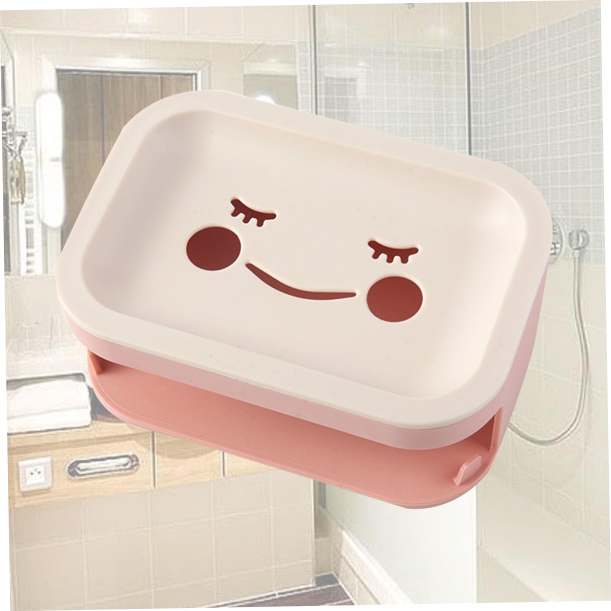 LIFKOME Wall-Mounted Double Layer Soap Holder with Drainage