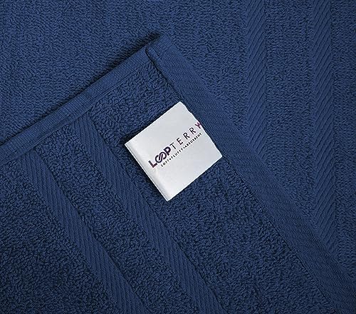 Looperry 6 Pack Small Navy Bath Towel Set