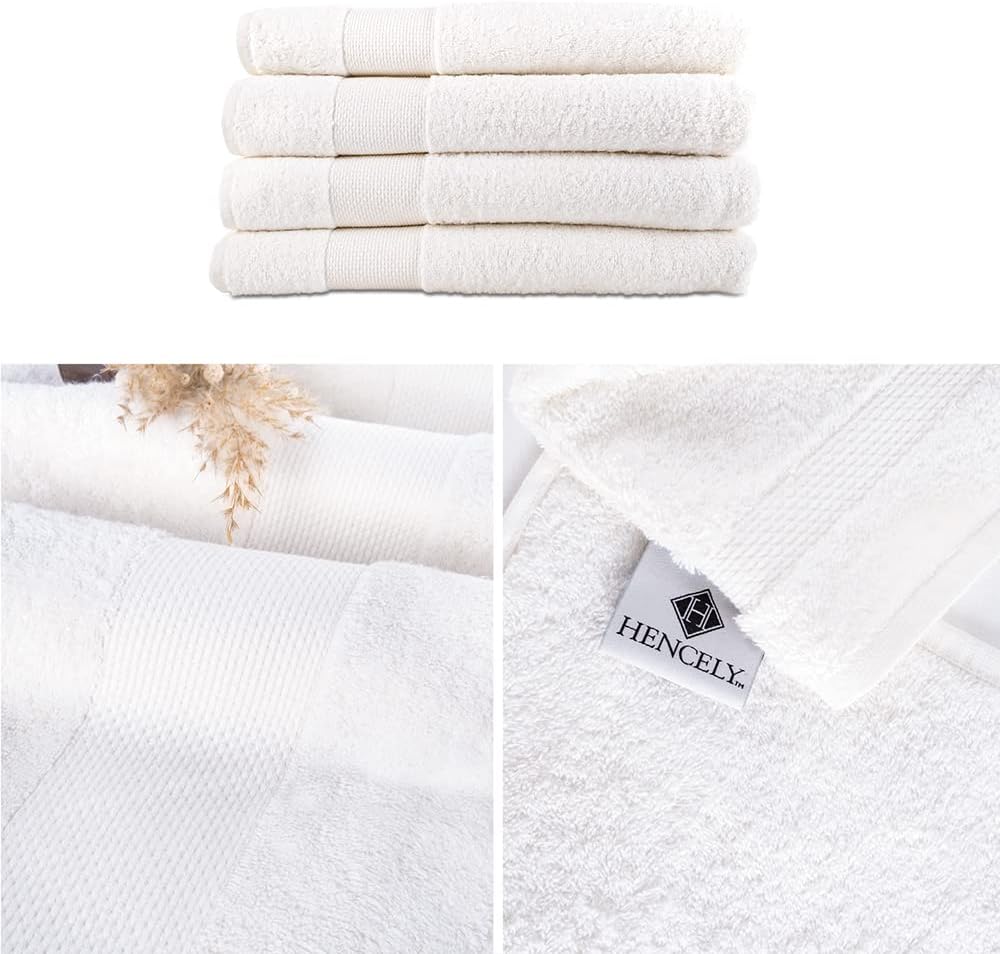 Hencely Premium Bath Towel Set of 4 28x58 Inches