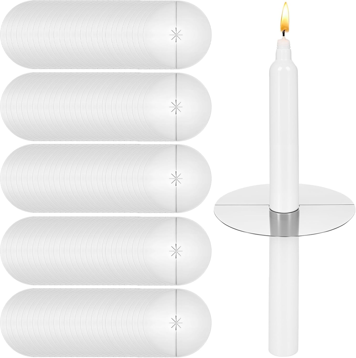 300 Pack Taper Candle Drip Protectors for Church Services