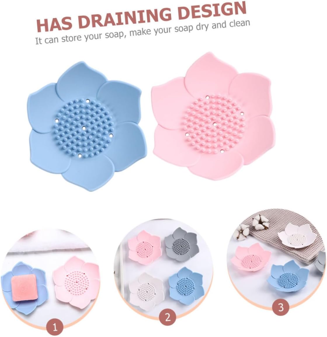 ABOOFAN 2pcs Silicone Soap Holders with Drainage