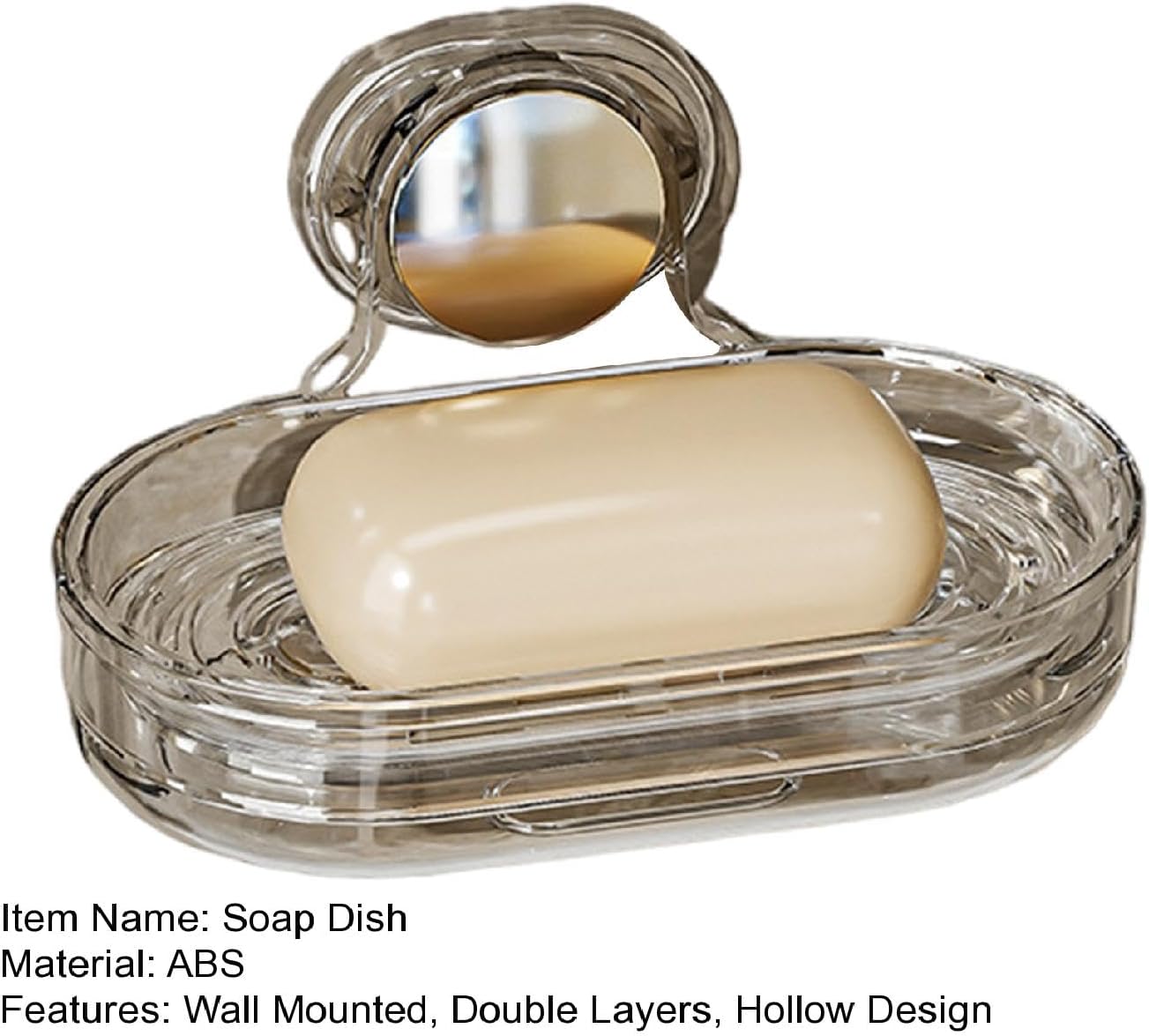 Loyliawa Wall Mount Soap Dish Double Layer Hollow Quick Drain Black