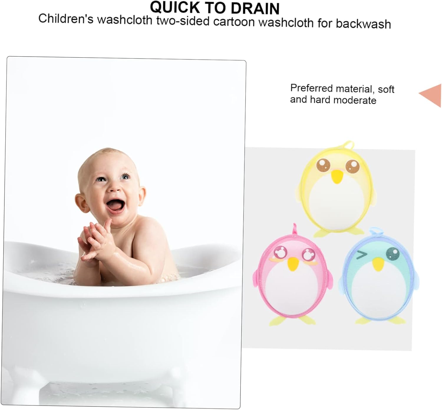 VINTORKY 3 Pack Cartoon Shower Foaming Towels for Kids