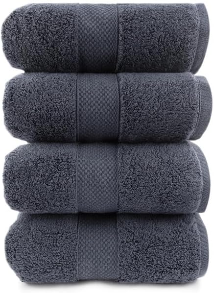 Loft Egyptian Cotton Bath Towel Set 4 Pack Dark Grey