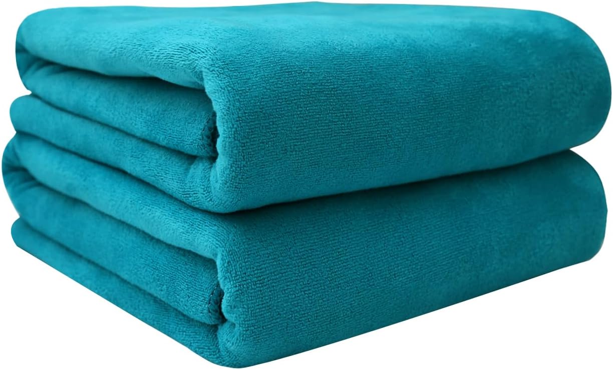 JML Microfiber Bath Towel Set 2 Pack - Soft Absorbent Quick Drying Teal