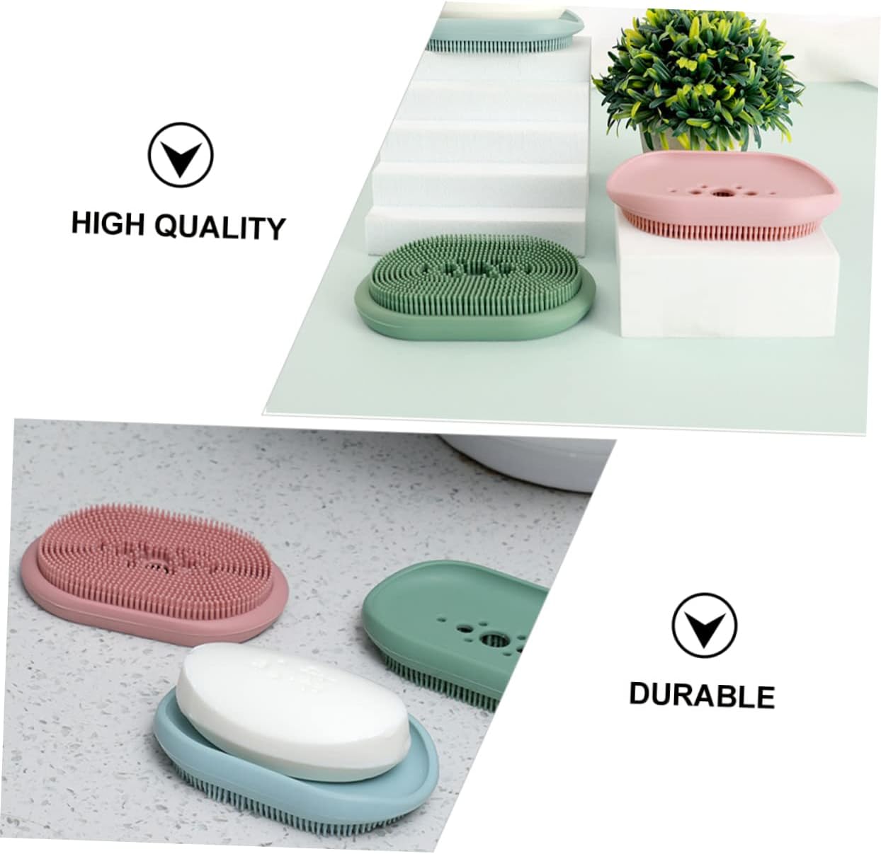LIFKOME Draining Soap Tray with Silicone Holder