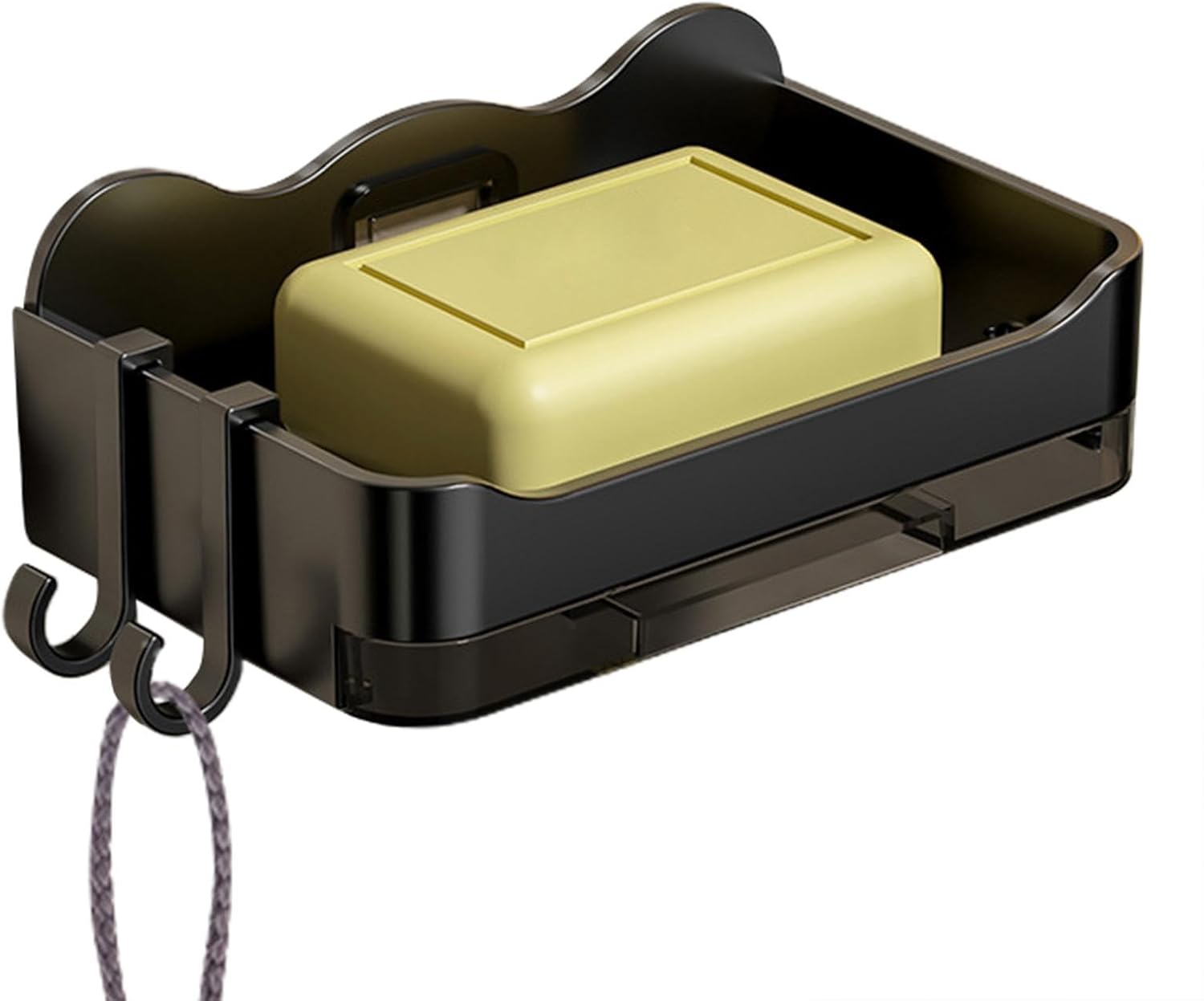 Stylish Wall Soap Holder with Hooks - No Drilling