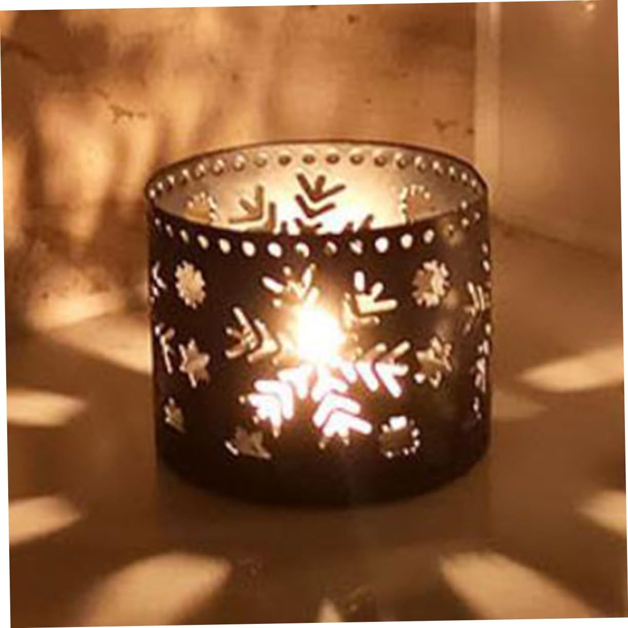 Snowflake Candle Holder Iron Hollow Christmas Decor Pen Holder