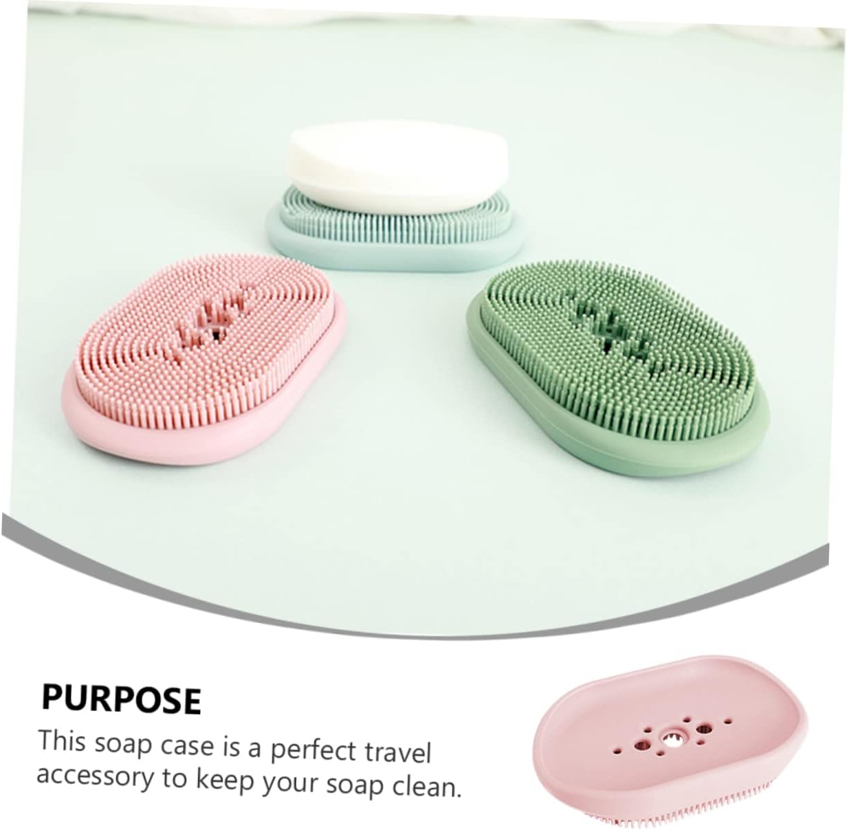 ABOOFAN Self Draining Soap Dish Holder Pink