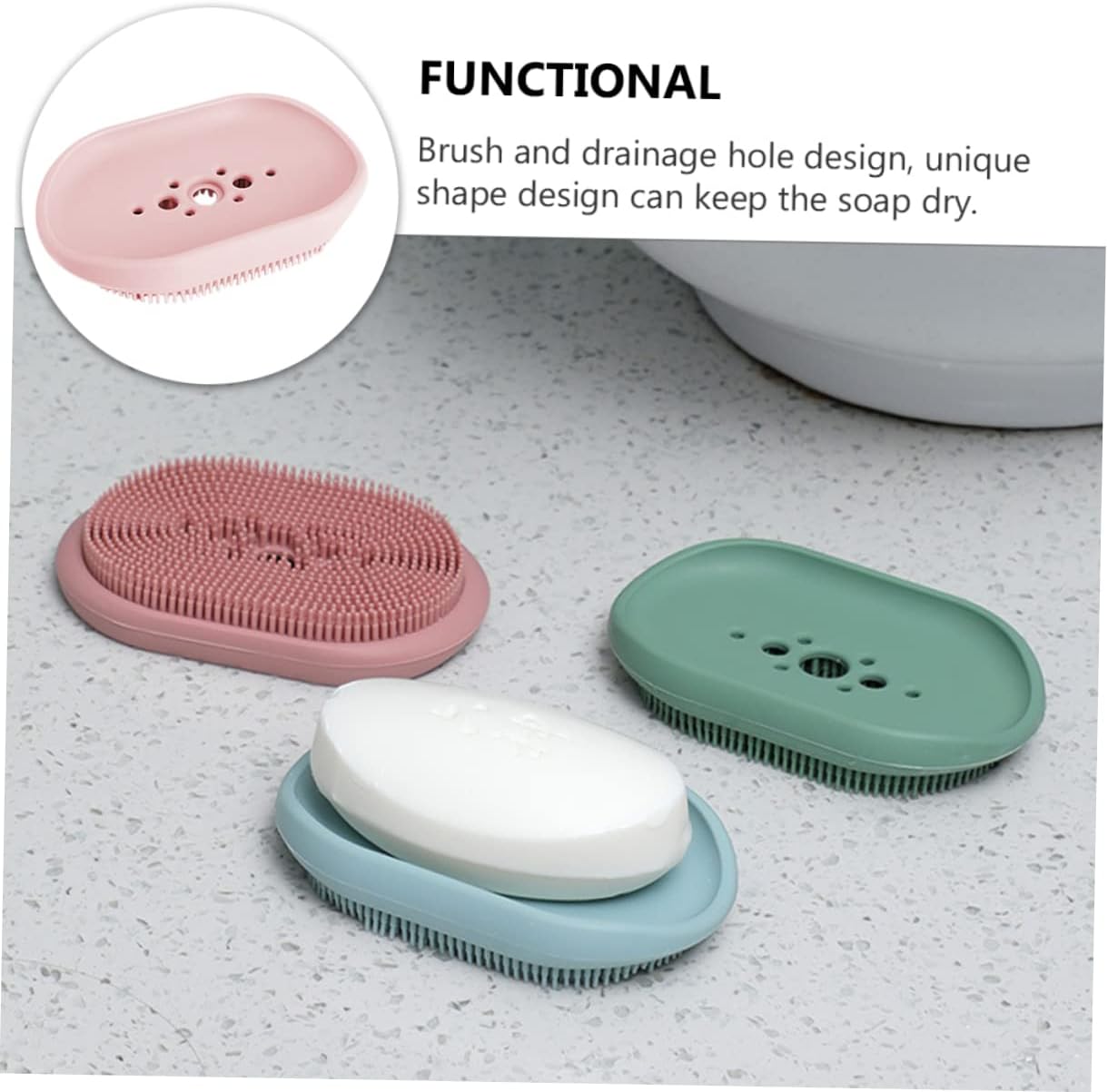 BUGUUYO 1pc Suction Soap Holder for Bathroom Wall Mount Silicone Drain Basket