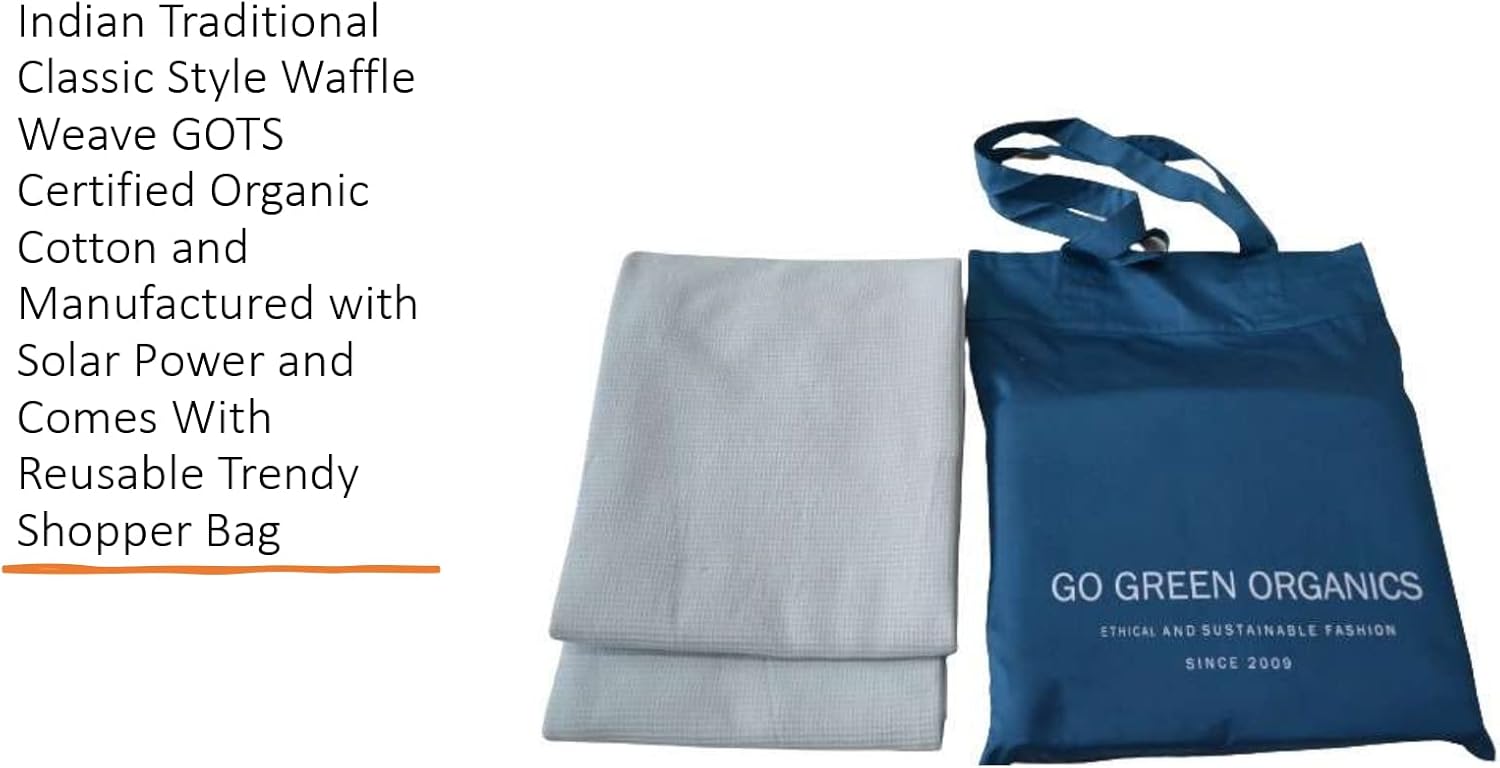 GO GREEN ORGANICS Waffle Bath Towel Pack of 2 1