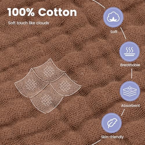 FUNUPUP Hooded Baby Towels 2 Pack Muslin 1