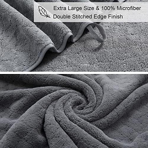 Ycosy 4-Pack Gray Bath Towel Set - 600 GSM Oversized