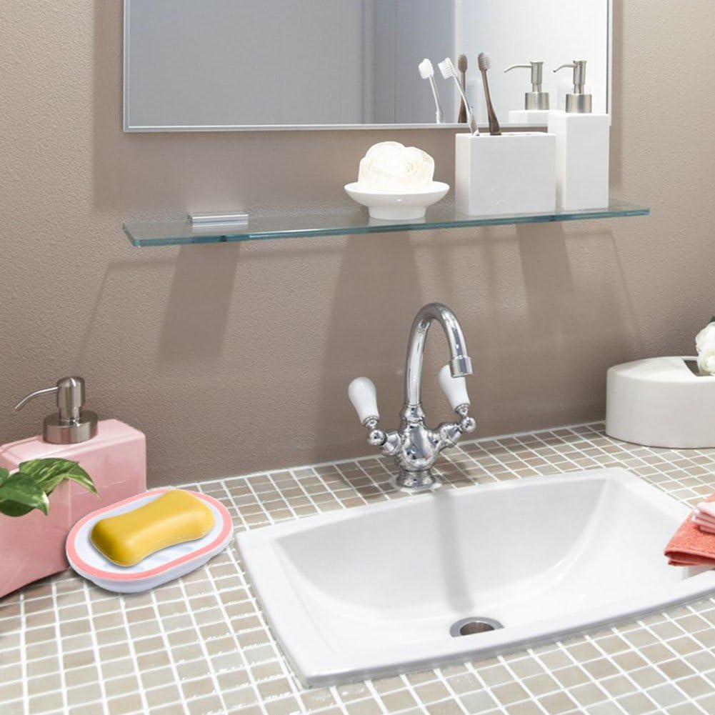 Topsky 2-Pack Soap Dish with Drain and Dry