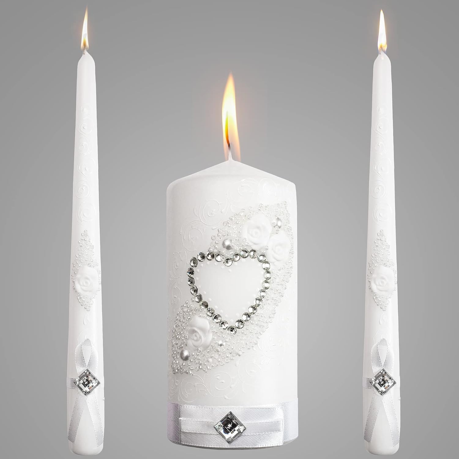 VABA Family Marriage Unity Candle Set for Wedding Ceremony