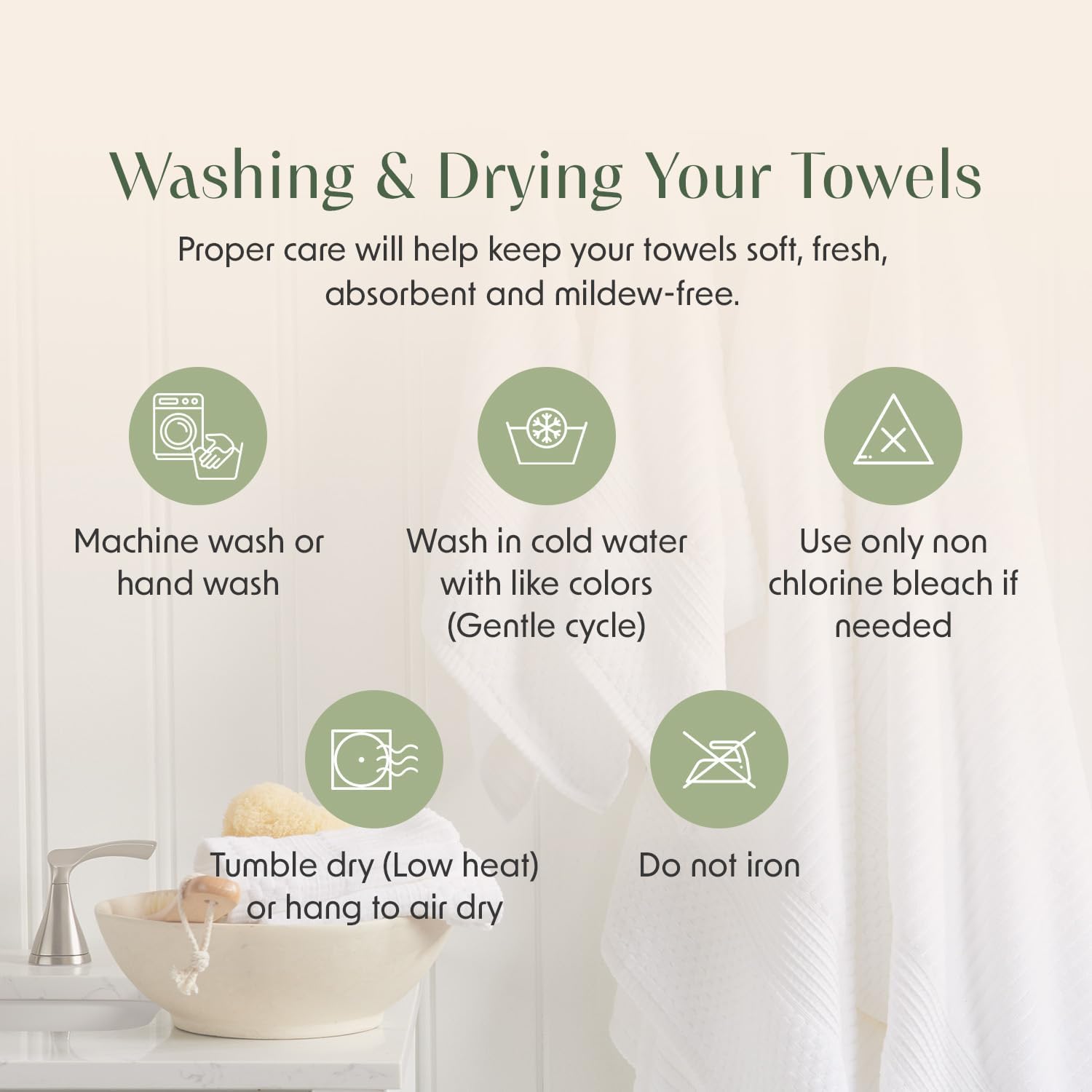 Springtree Home Cotton Towel Set - 6 Piece Floral Textured