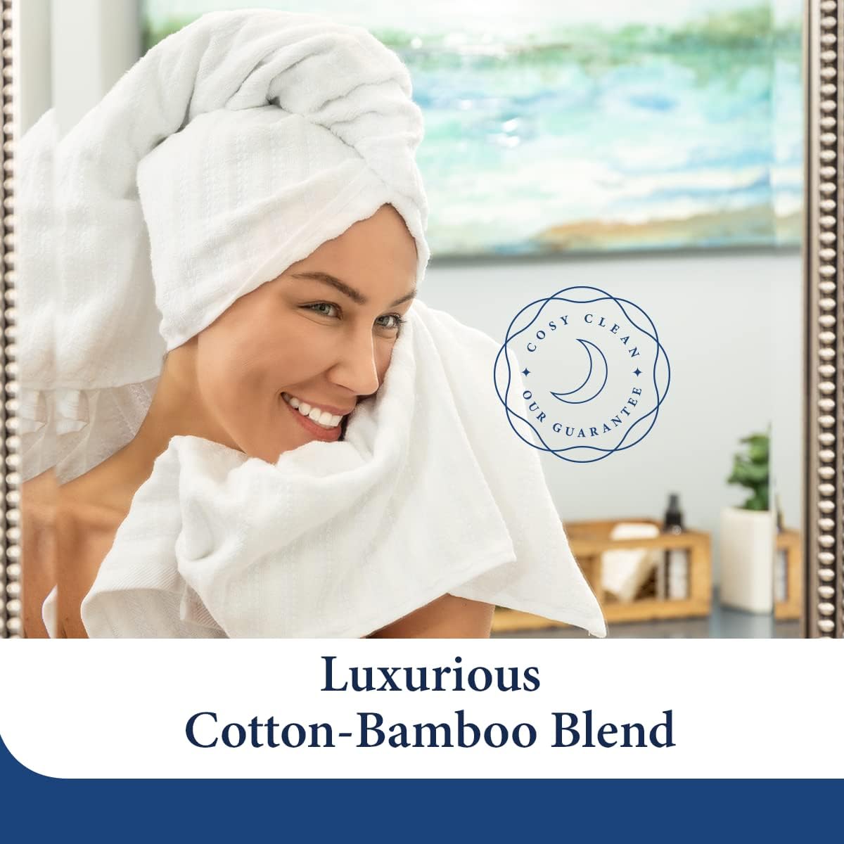 Cosy House Collection Luxury Bamboo Blend Towel Set 2 Pack