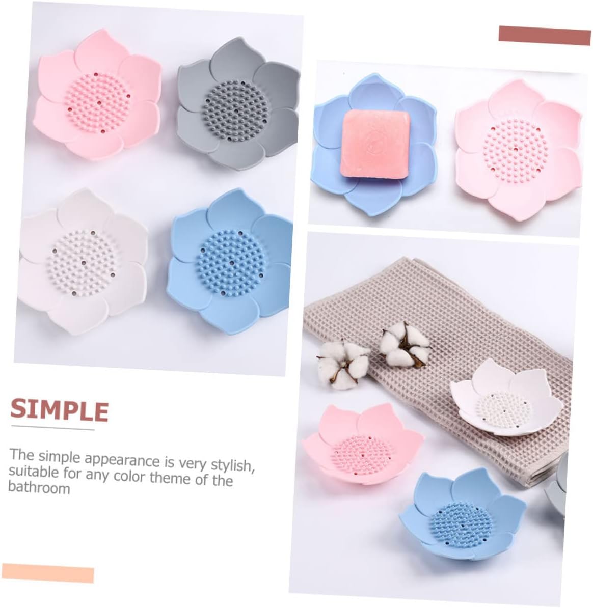 Alipis 2pcs Silicone Soap Holders for Bathroom Shower Kitchen 1
