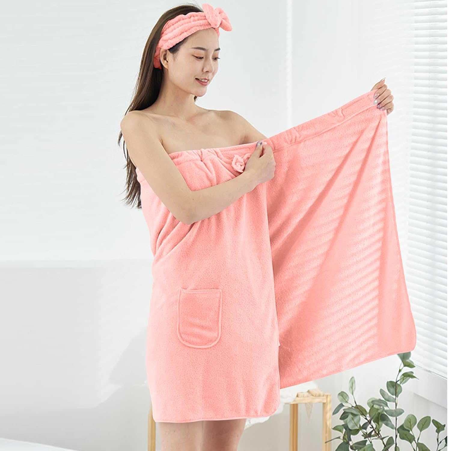 Microfiber Bath Towel Wrap for Women - Quick Drying Super Absorbent