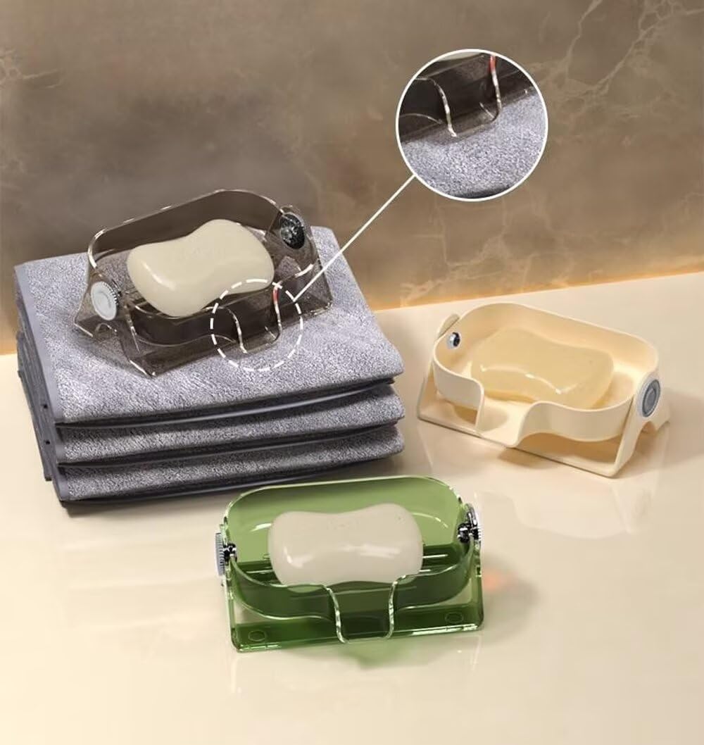 FABEILAI Soap Dish with Drain Black