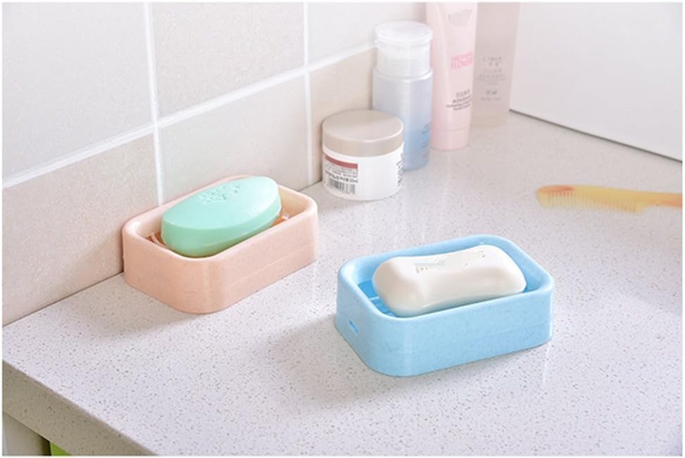 Sumddy 2PCS Plastic Soap Dish Holder Box for Home and Travel