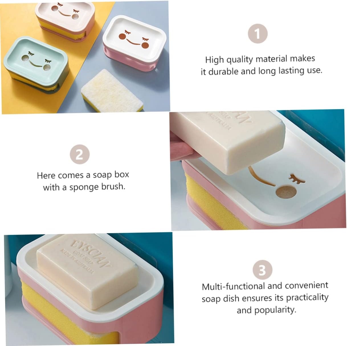 LIFKOME Wall-Mounted Double Layer Soap Holder with Drainage