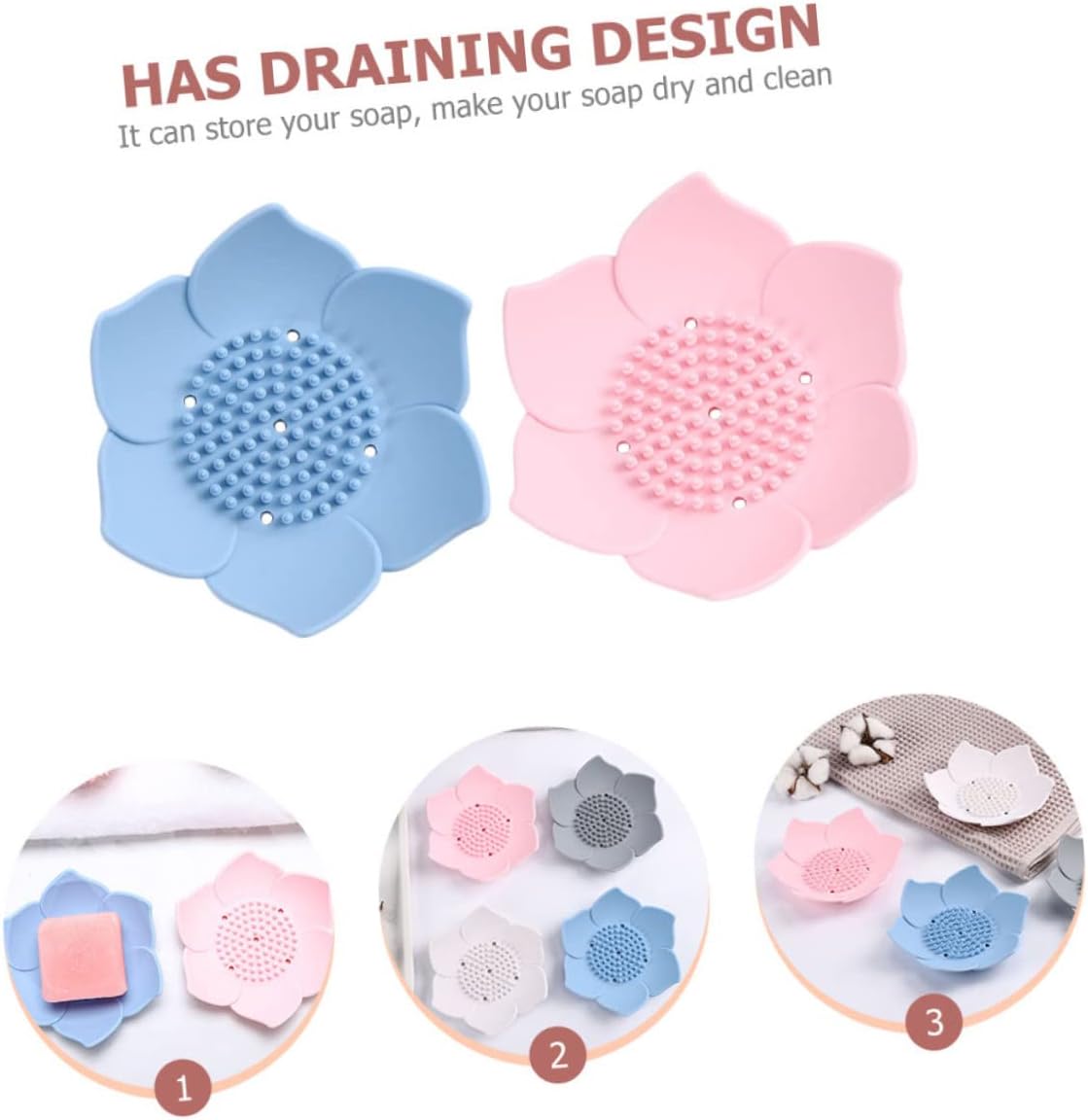 MAGICLULU 2 Pcs Silicone Soap Dish Holder for Shower Wall