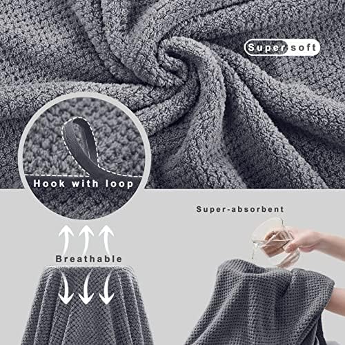 OLESTER Microfiber Grey Bath Towel Set 2 Pack 1