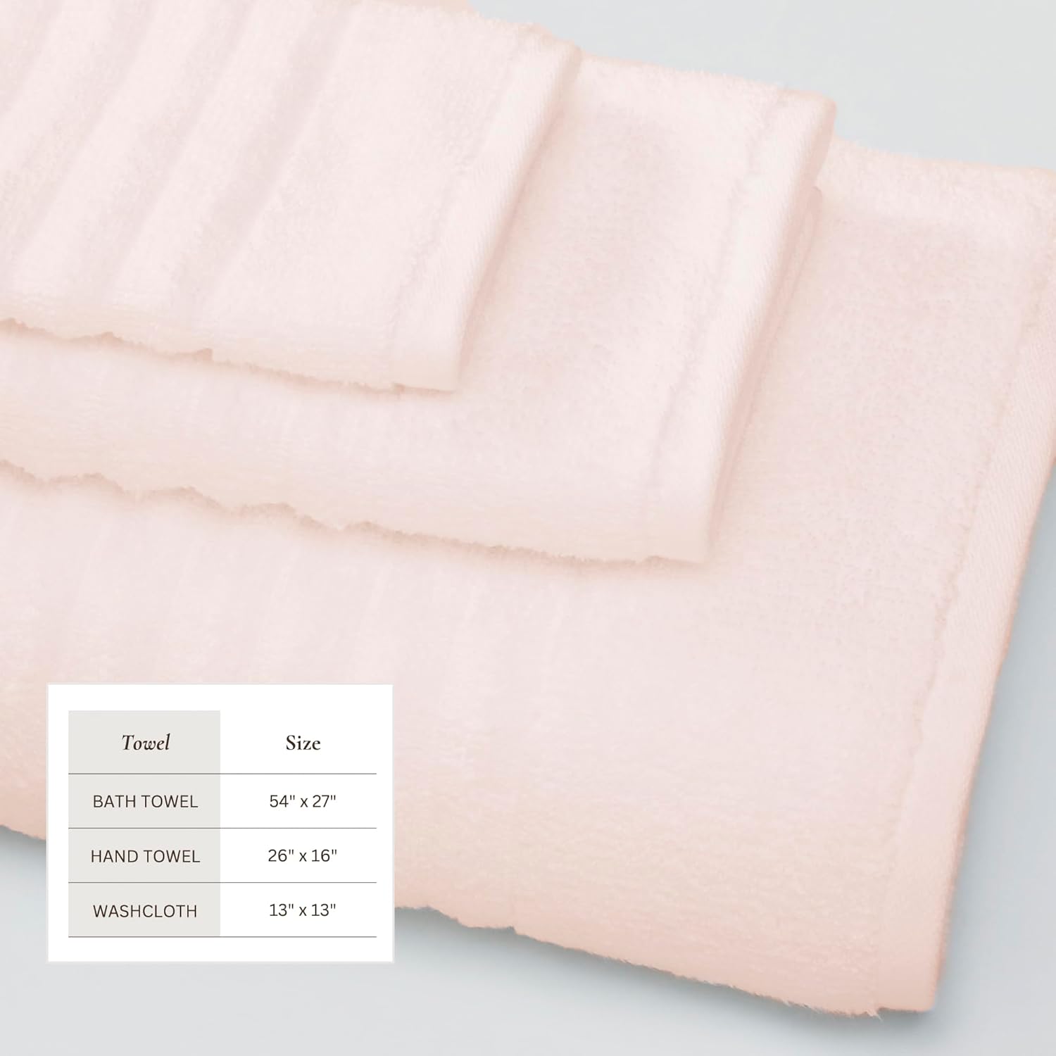 Great Bay Home Blush Bath Towel Set - 6 Piece Luxury Cotton