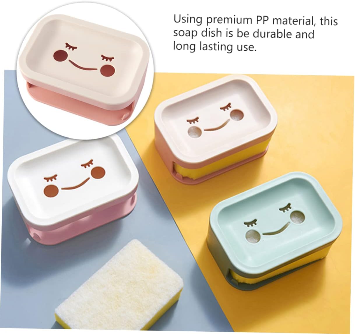 LIFKOME Wall-Mounted Double Layer Soap Holder with Drainage