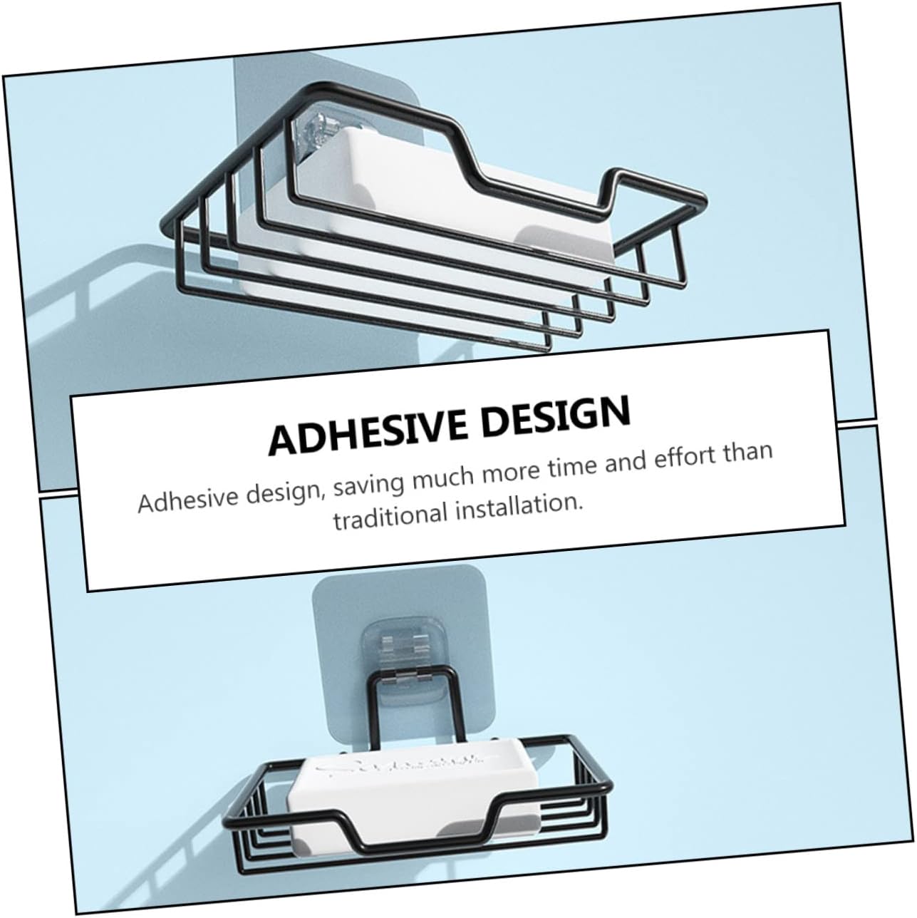 Stainless Steel Bathroom Shelf with Adhesive Mount