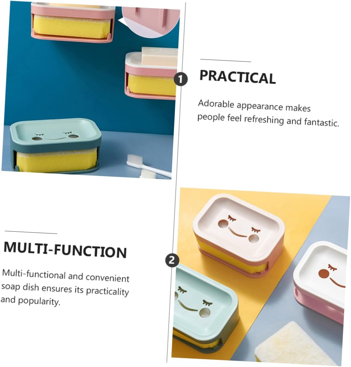 Ciieeo Double Layer Wall-Mounted Soap Draining Dish