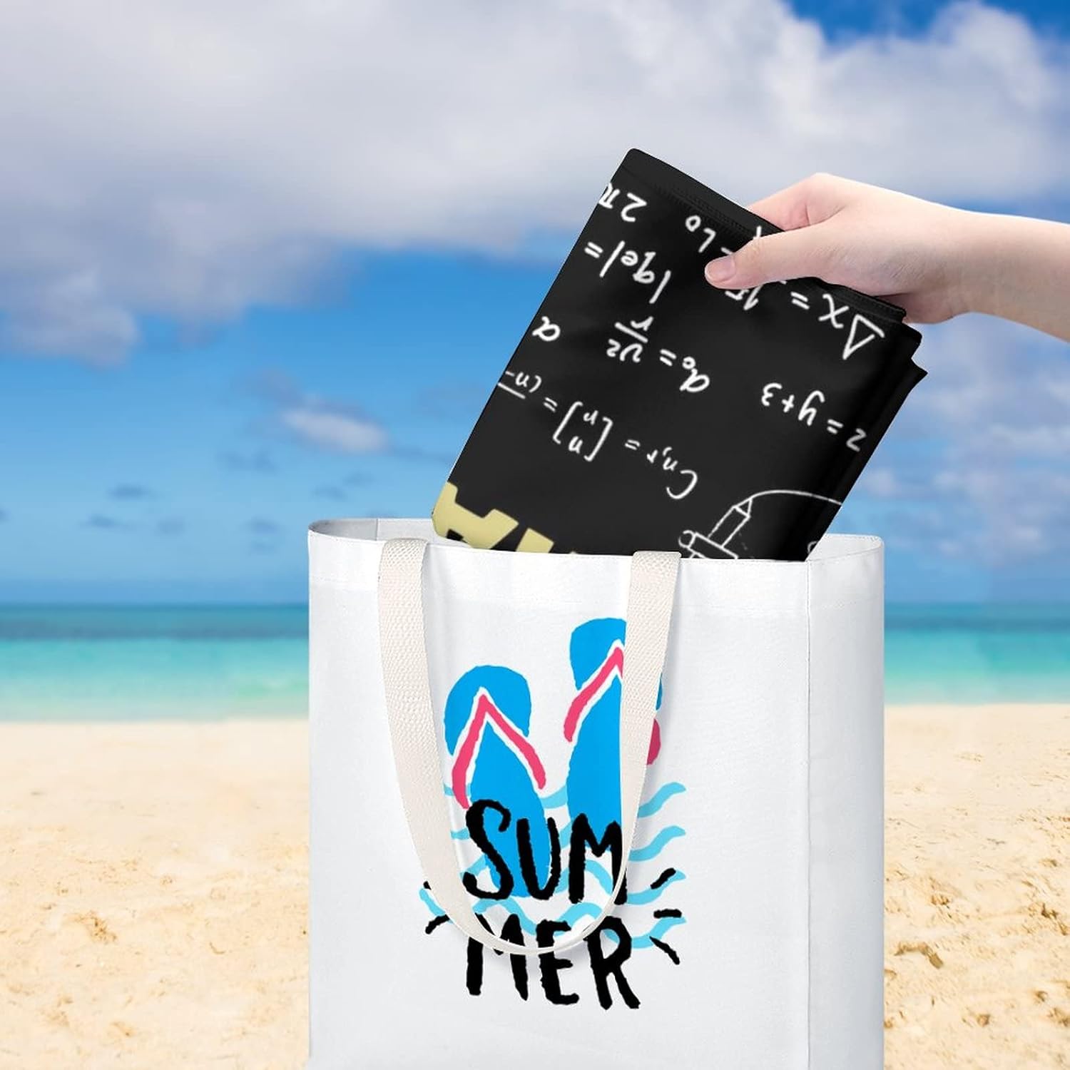 Jawuekax Beach Towel with Math Designs