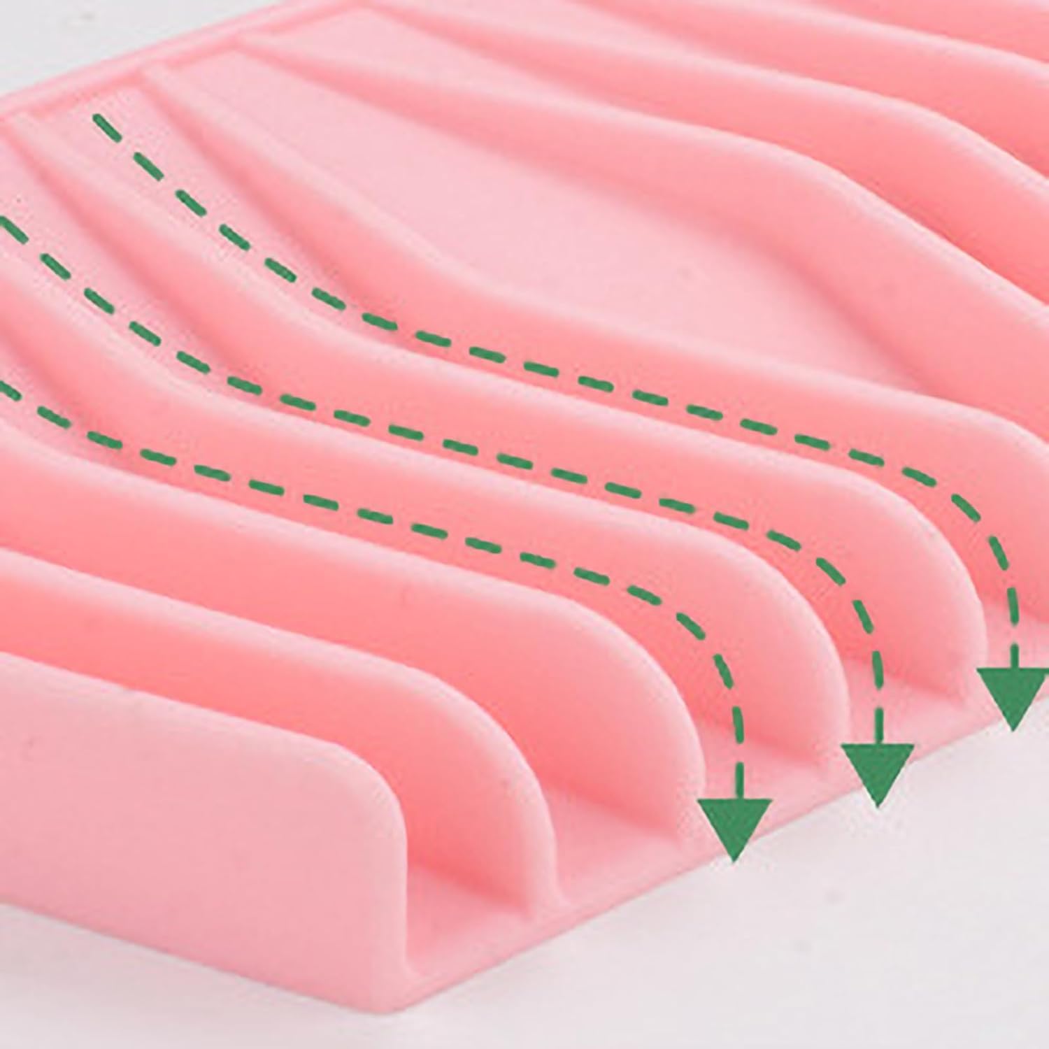 Flexible Silicone Soap Dish with Waterfall Drainage Non-Slip Multifunctional Organizer