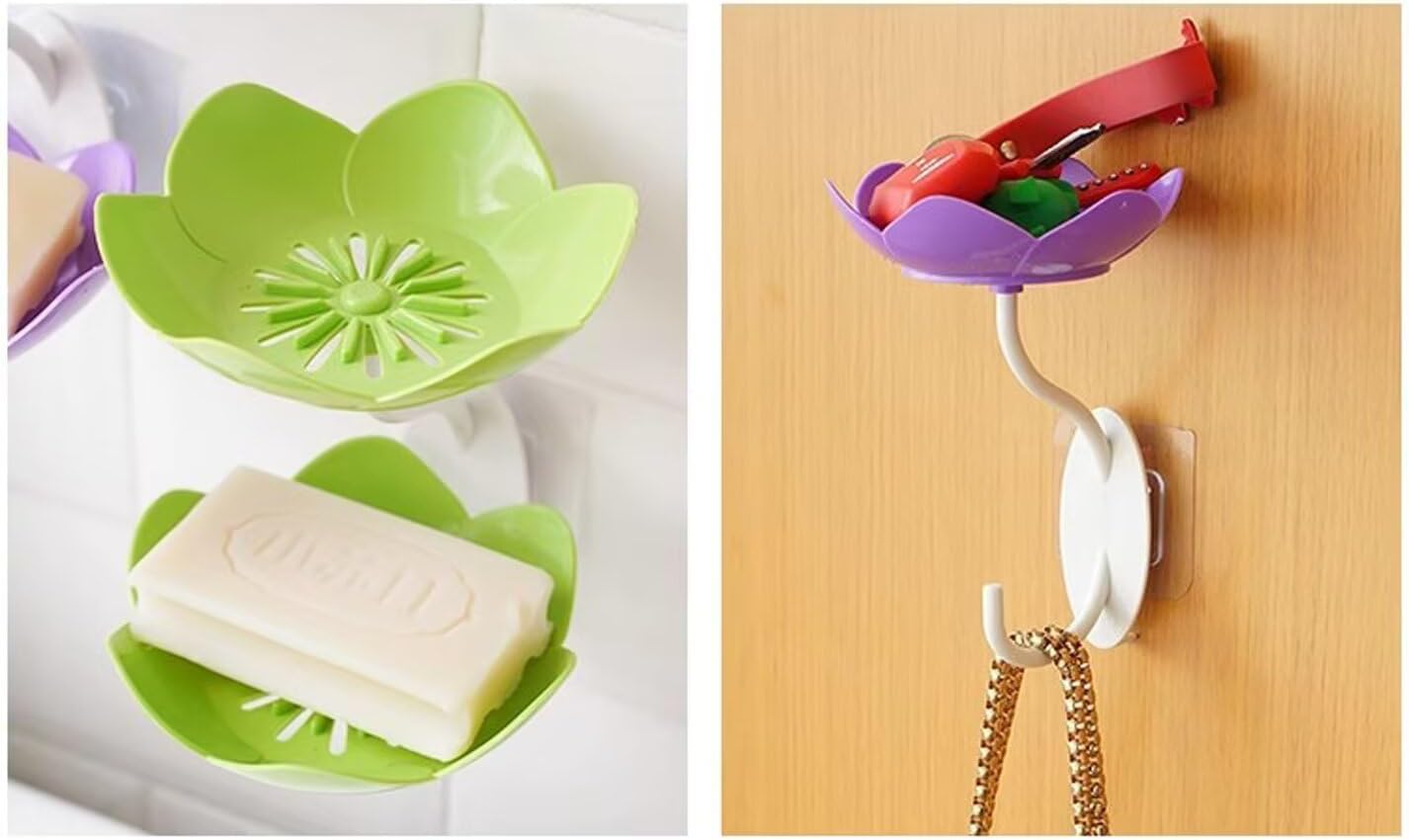 FABEILAI Double Layer Suction Soap Holder for Shower Pink
