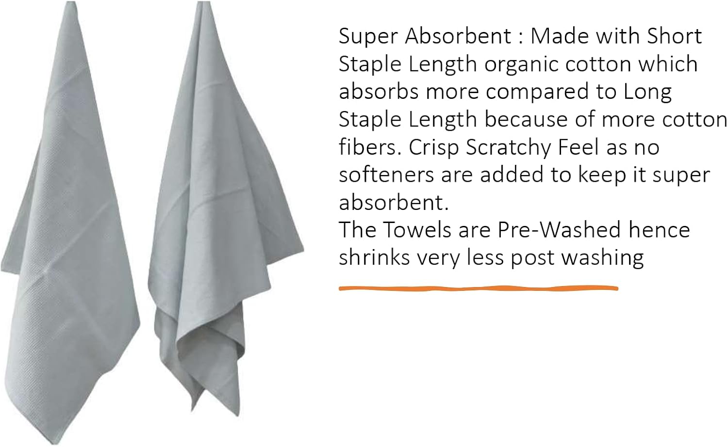GO GREEN ORGANICS Waffle Bath Towel Pack of 2 1