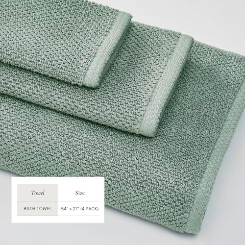 Great Bay Home Green Bath Towels 4 Pack