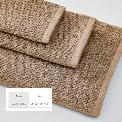 Great Bay Home Taupe Bath Towels 4 Pack