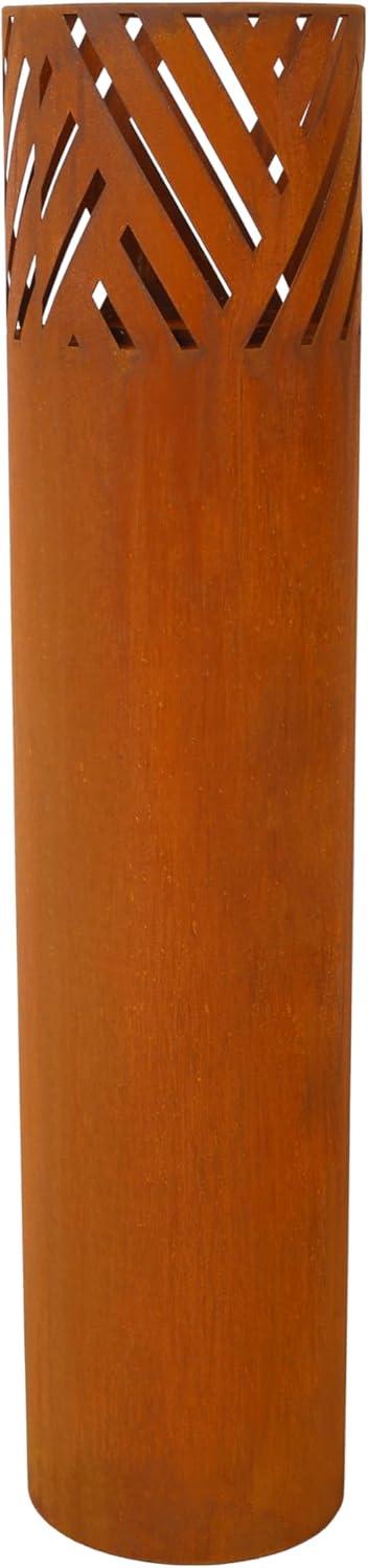 Strawberry Fairy Decorative Rust Lantern Columns Set of 2