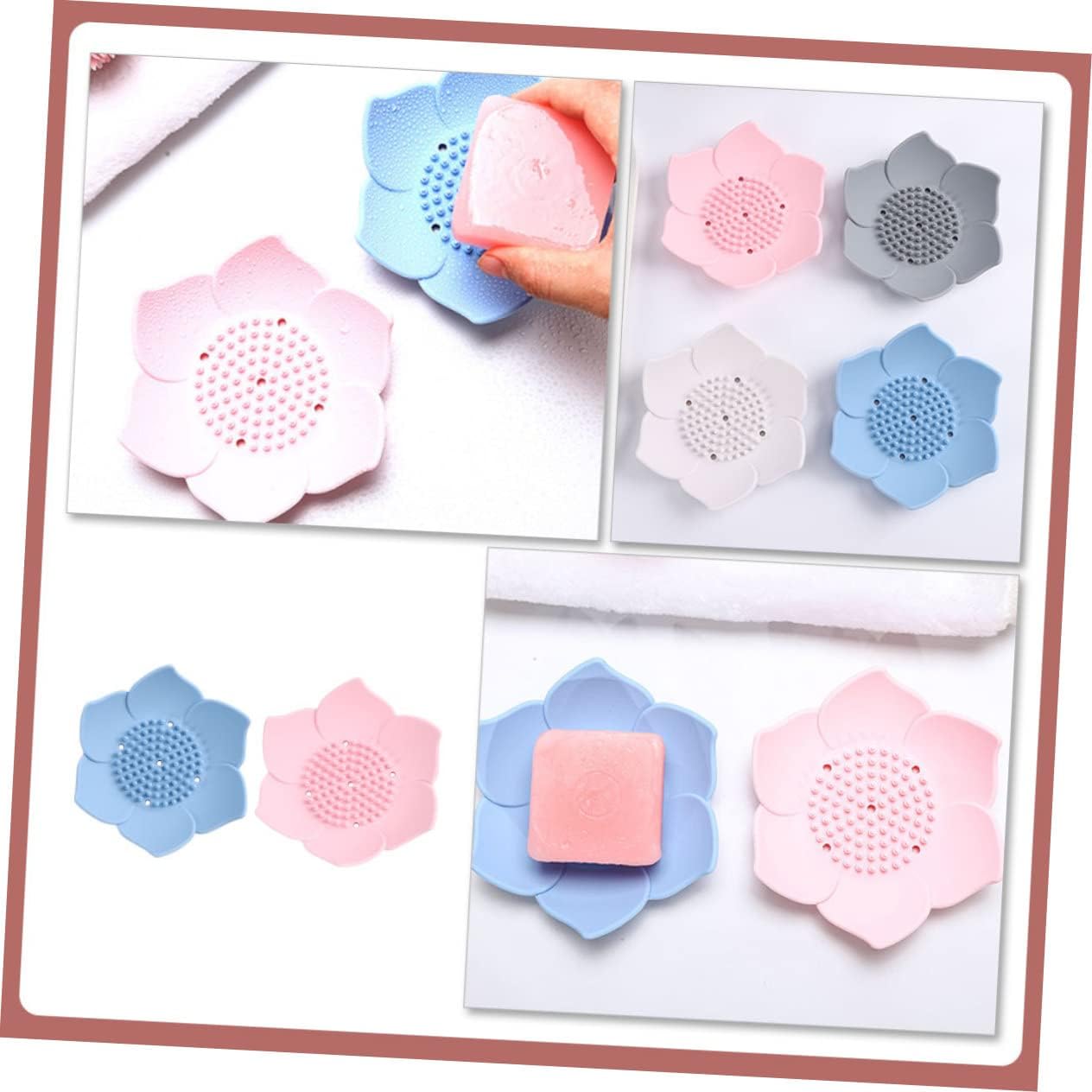 Alipis 2pcs Silicone Soap Holders for Bathroom Shower Kitchen 1