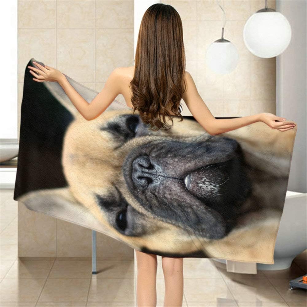 Moslion Funny French Bulldog Bath Towel 64x32 Inches