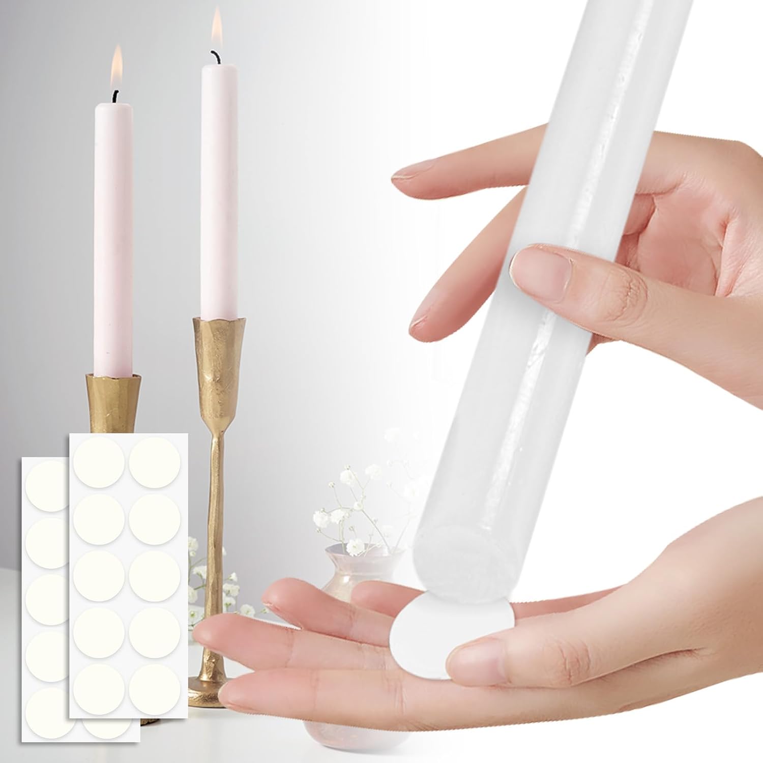 YFANITI 50 Taper Candle Adhesive Inserts