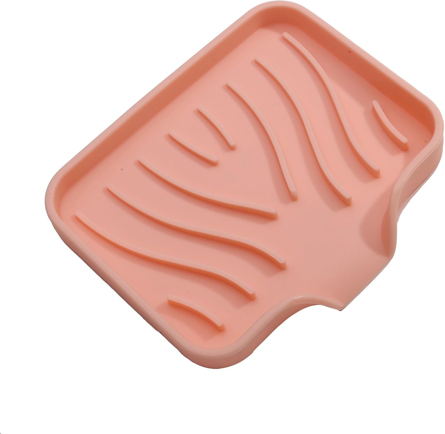 Silicone Soap Dish - Self Draining Durable Pink