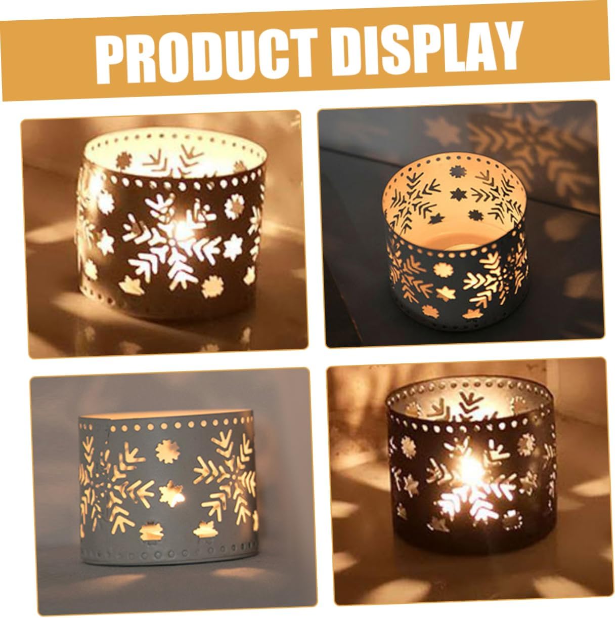 Snowflake Candle Holder Iron Hollow Christmas Decor Pen Holder