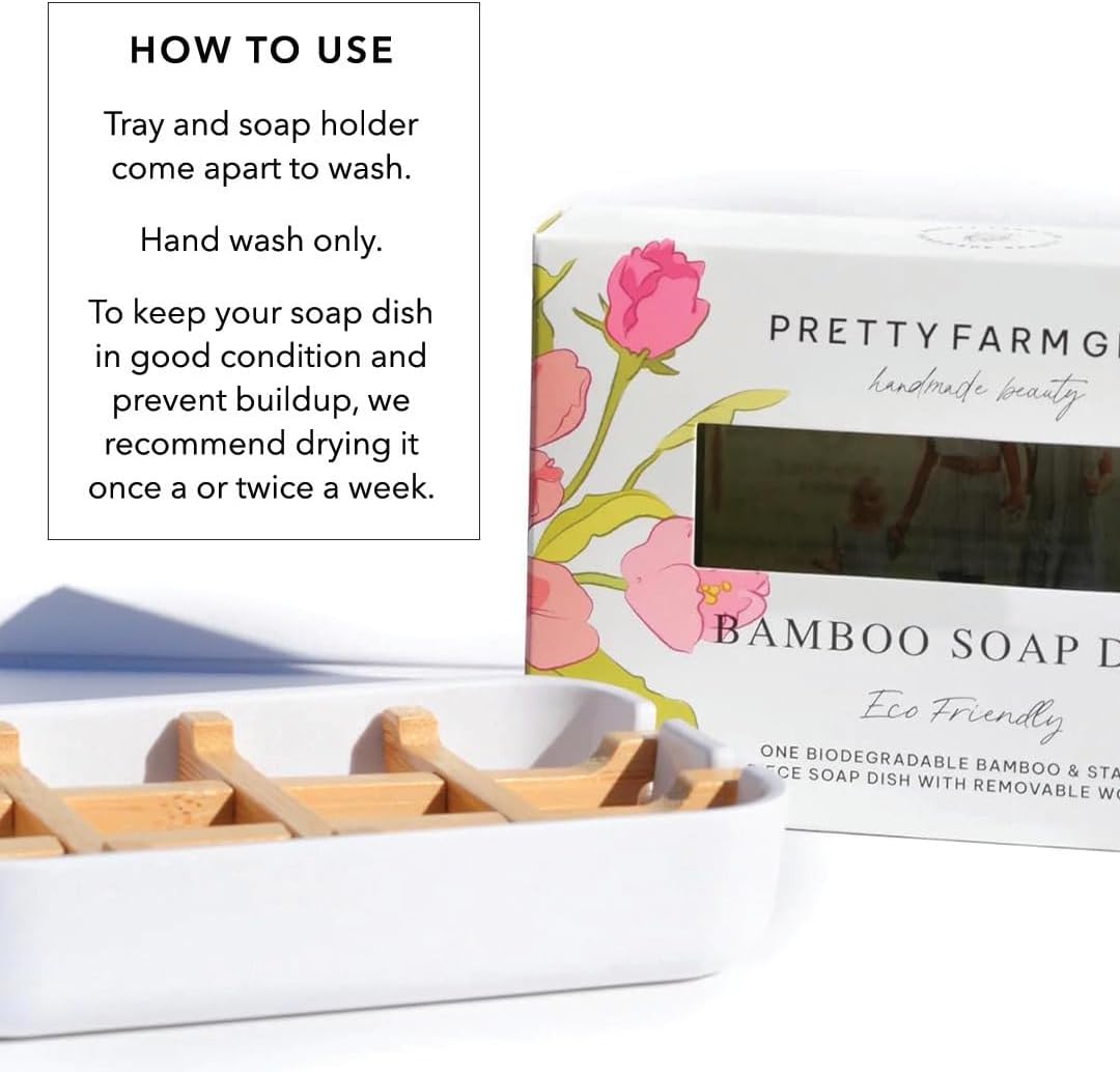 Pretty Farm Girl Soap Dish Durable Natural Wood Design