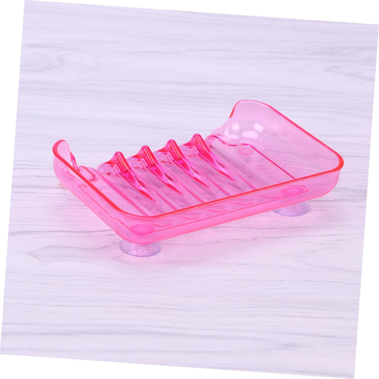 Amosfun Clear Soap Dish with 2 Suckers for Bathroom Wall Mount